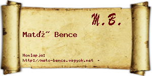 Mató Bence névjegykártya